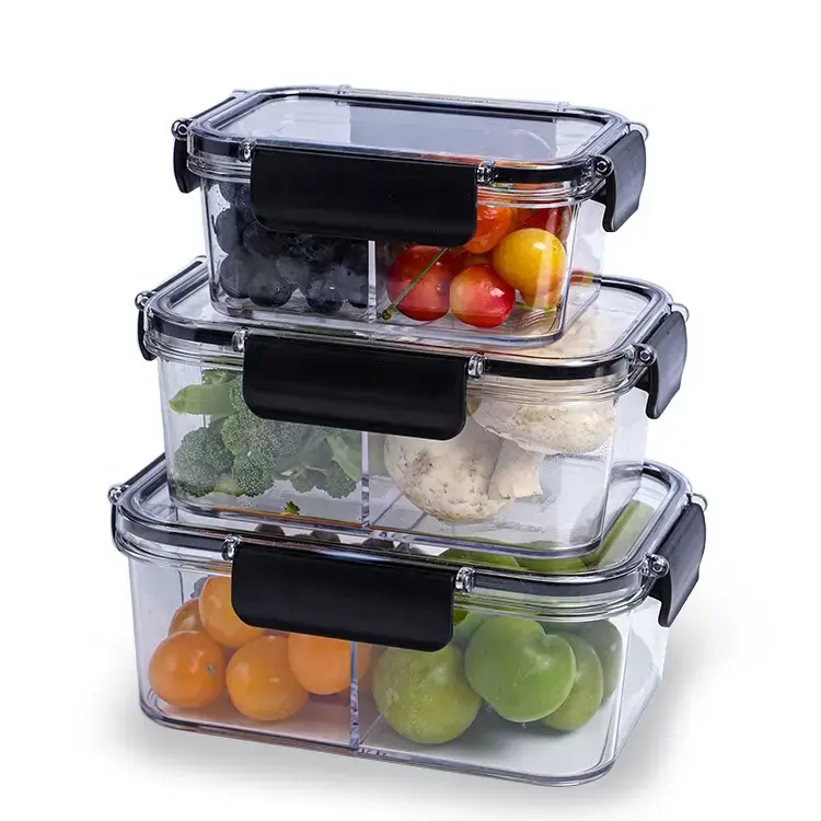 1~3 Compartment BPA-Free Leakproof Stackable Durable Food Lunch Box Airtight Plastic Kitchen Food Storage Container Featured Image