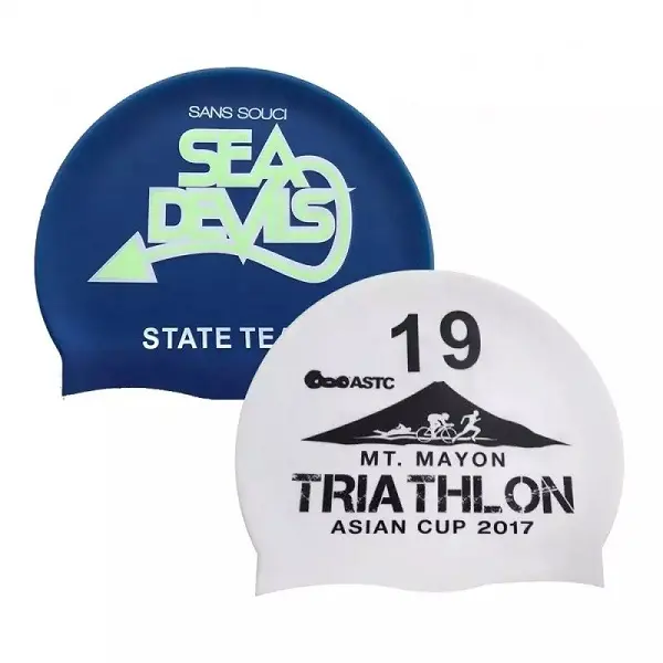 Personalized Custom Logo Waterproof Swim Hat Caps silicone Swimming Cap Featured Image