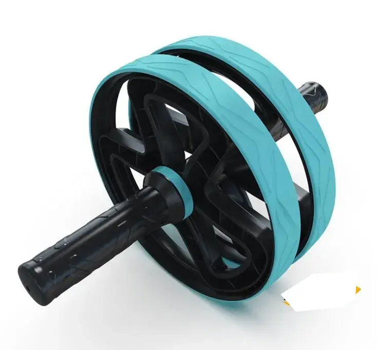 Abdominal muscle trainer double workout AB wheel roller
