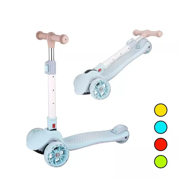 Custom flashing PU 3 wheel scooter for kids folding baby toys aluminum children scooter wholesale Featured Image