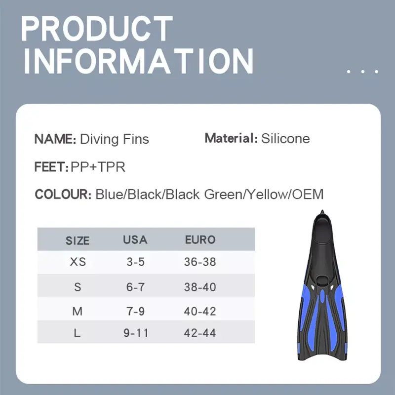 Custom fashion new high quality factory diving fins European and American popular models