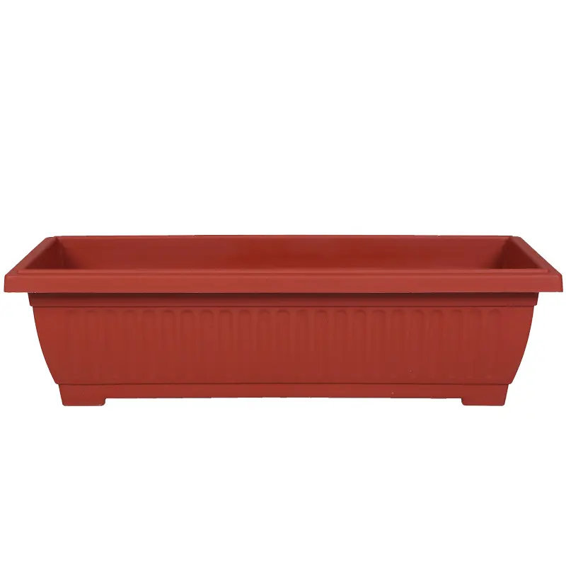 Balcony outdoor rectangular plastic flower pot Base vegetable pot Flower strawberry green leafy vegetable long strip pot Hohlen pot