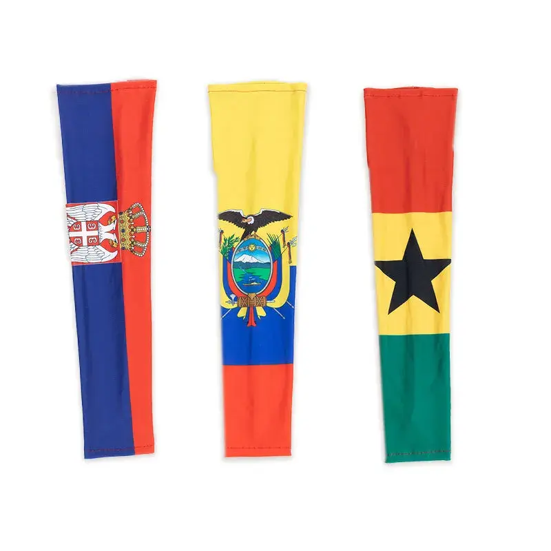 Summer Outdoor Sun Protection Ice Silk Football Sports Fans National Flag Sleeves Featured Image