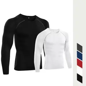 Surfing Men UPF 50+ Long Sleeve Rash Guard UV Sun Protection Diving Swimming T Shirts Rashguard