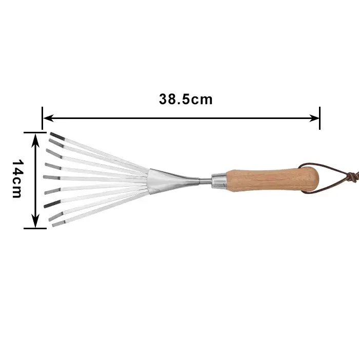 High Quality Corrosion Protection Stainless Steel Blade Bamboo Handle Small Gardening Interchangeable Hand Tools Set Garden Leaf