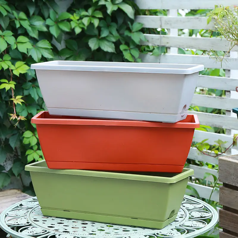 Hollen pot vegetable pot Vegetable pot Multi-specification family balcony planting vegetable planting flower rectangular planting trough