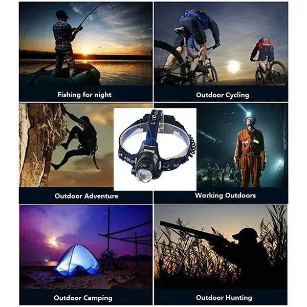 Hotsale Outdoor Headlight Waterproof T6 LED 1000 Lumens Camping Headlamp