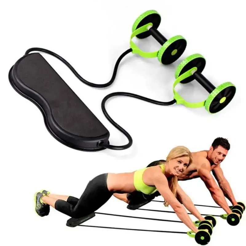 AB wheel roller stretch elastic abdominal resistance pull cord