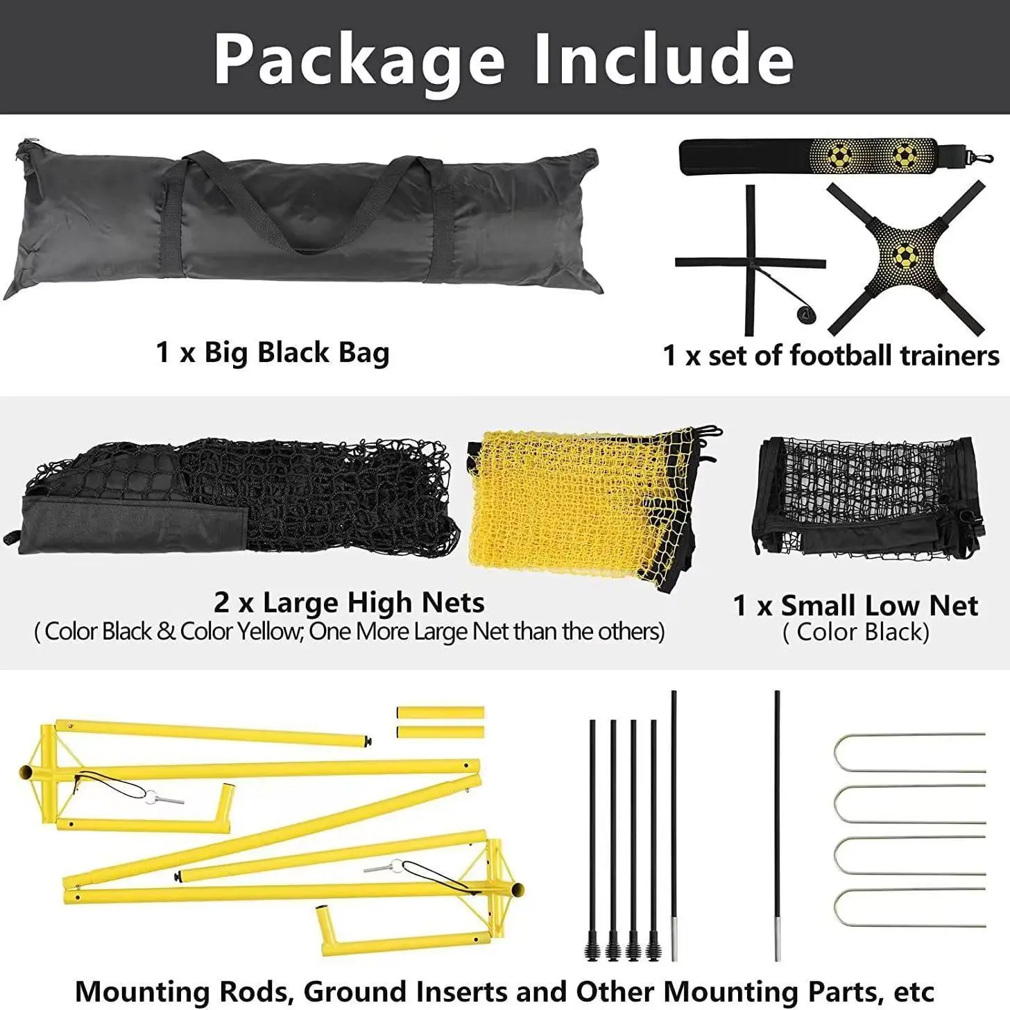 Football folding teen quick assembly portable double-sided bounce rebound net