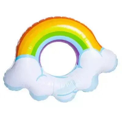 Inflatable cool rainbow and cloud print adult swimming ring Featured Image