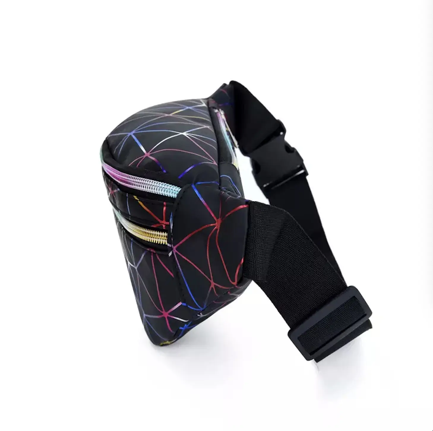 Custom Logo Print Waist Bag Fanny Pack Pu Leather Cross Body Hiking Waterproof Bag