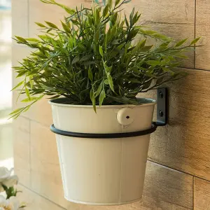 Park iron potted support ring simple wall-mounted metal flowerpot hook circular outdoor balcony garden flower rack