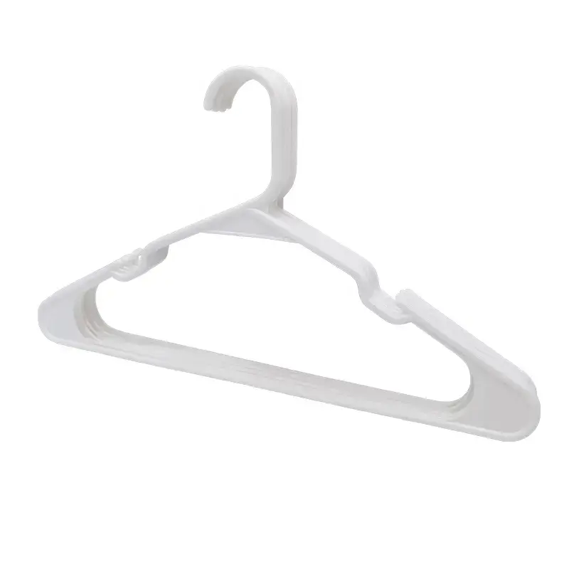 White Plastic Clothes Hangers Clothing Hangers Standard Plastic Hangers, Notched