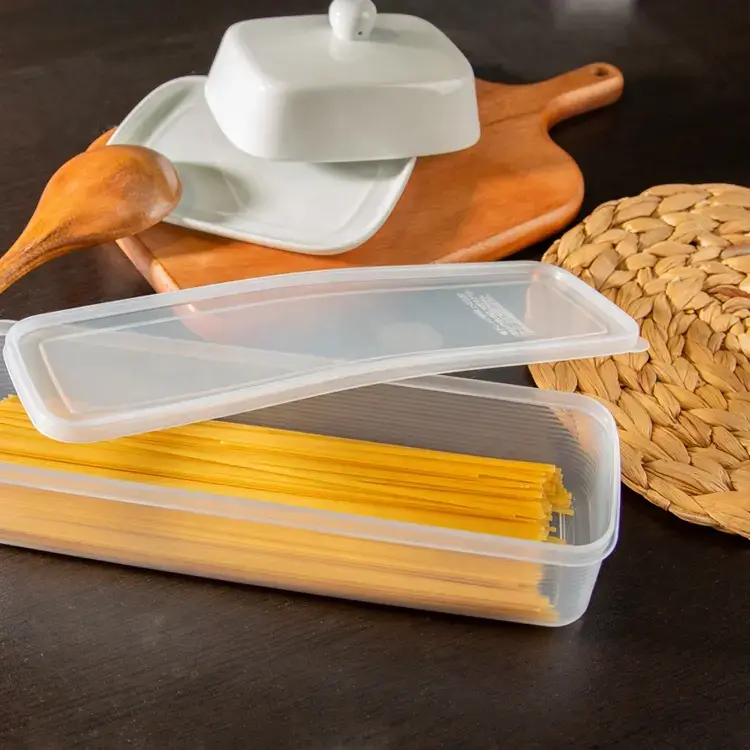 Kitchen Pantry Plastic PP Eggs Fruits Seal Snacks Organizer Spaghetti Storage Box Noodles Food Pasta Storage Container