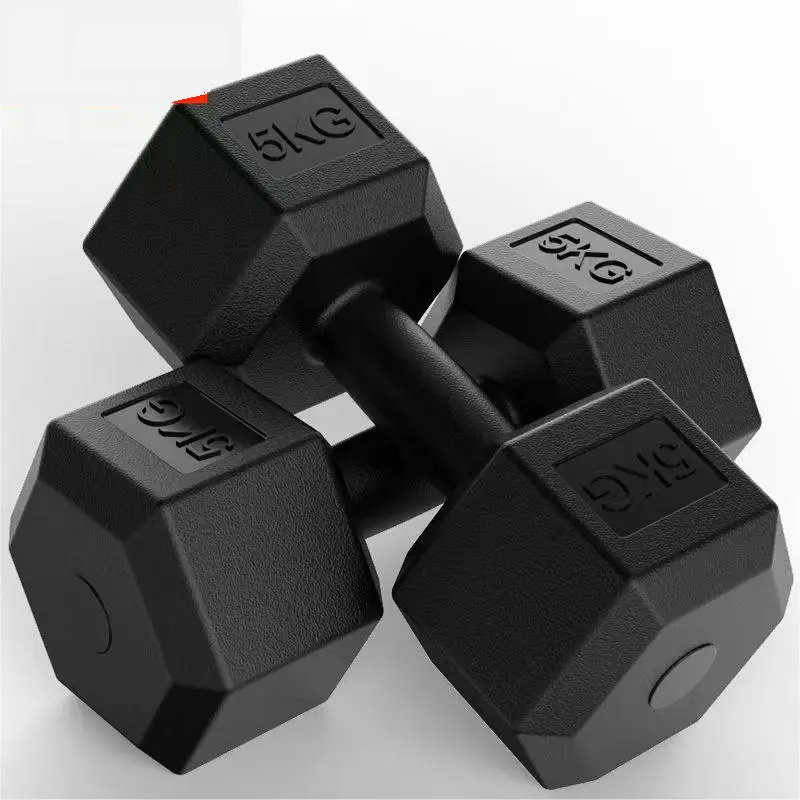 Custom cement hexagonal dumbbells fitness home weightlifting men and women sports fitness equipment for arm muscle wrapped rubber dumbbells