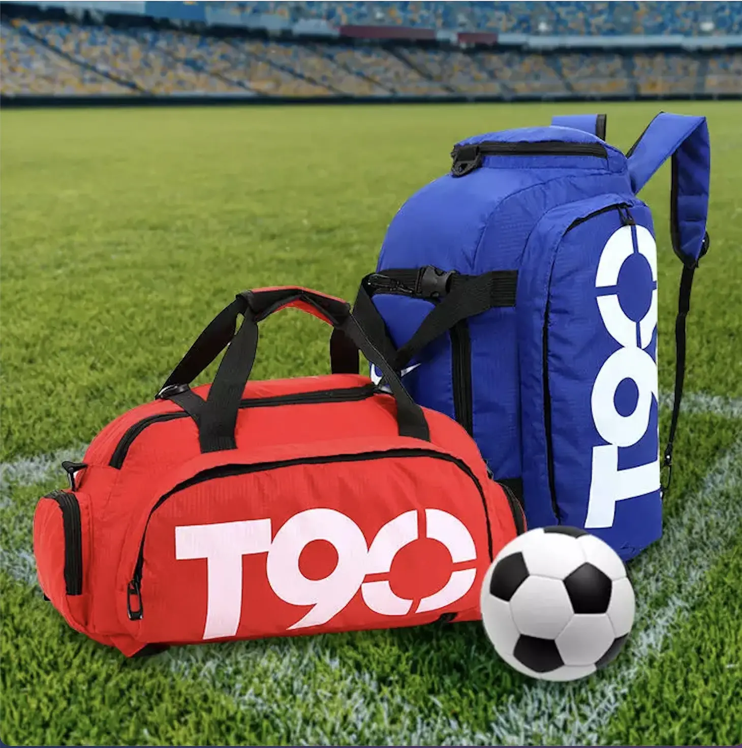 Custom Logo Travel Duffel Bag With Shoe Compartment T90 Basketball Football Training Soccer Ball Sports Women Men Duffle Gym Bag