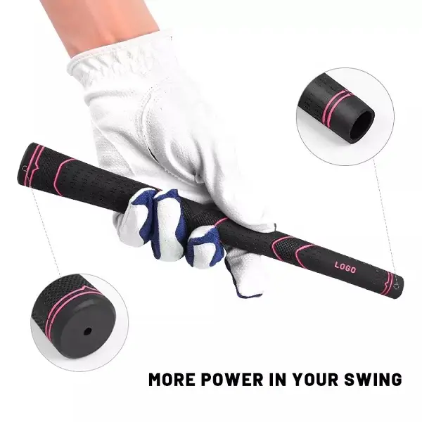High Quality Standard Golf Grips OEM Midsize Black Golf Club Grips Custom Logo Antislip Golf Rubber Grip