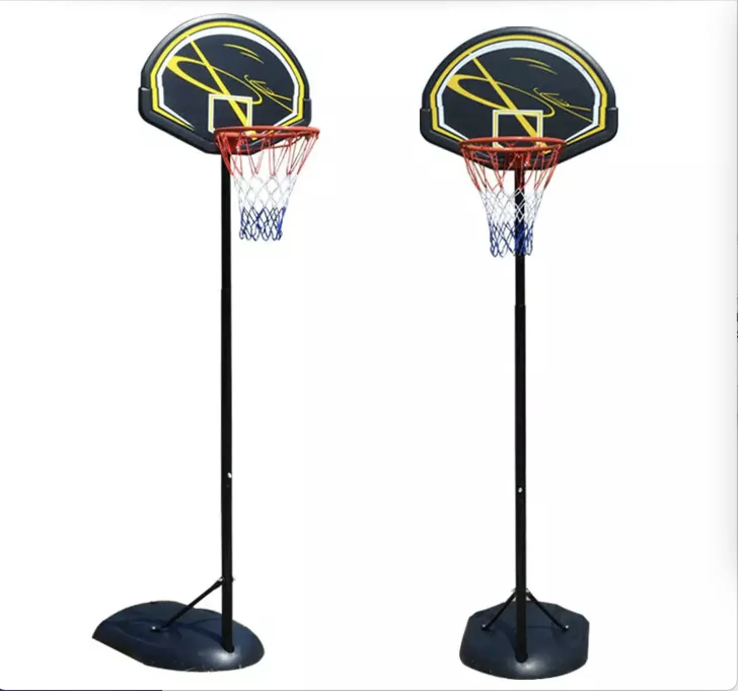 Telescopic Adjustment Steel Pole PE Backboard Basketball Hoop Stand with Base for Game Featured Image