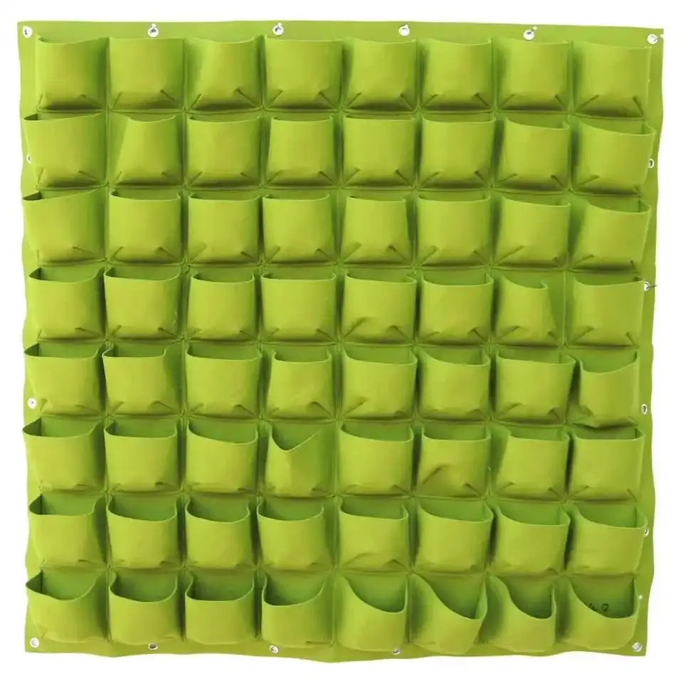Fabric garden supplies felt vertical plant grow wall with handles