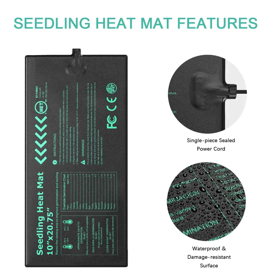 EU/US Plug Seedling Plant Heat Mat for Seed Starting Pad Mat Garden Supplies