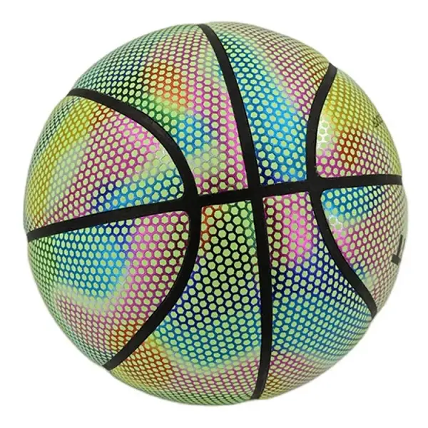 Customize logo size Glowing Basketball outdoor Laminated Basketball ball
