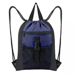 Wholesale Drawstring Polyester Bags Sports Gym Backpack Tote Bag