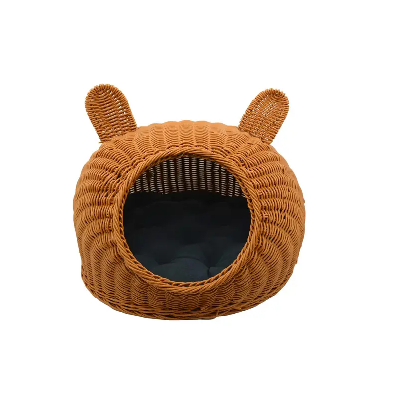 Four seasons universal PE rattan cat house pet bed removable and washable Featured Image