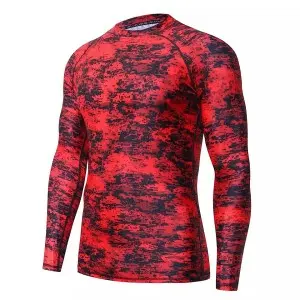 Men’s Rashguard Swim Shirts UPF 50+ Long Sleeve Cool Running Workout SPF/UV Tee Shirts Rash Guard
