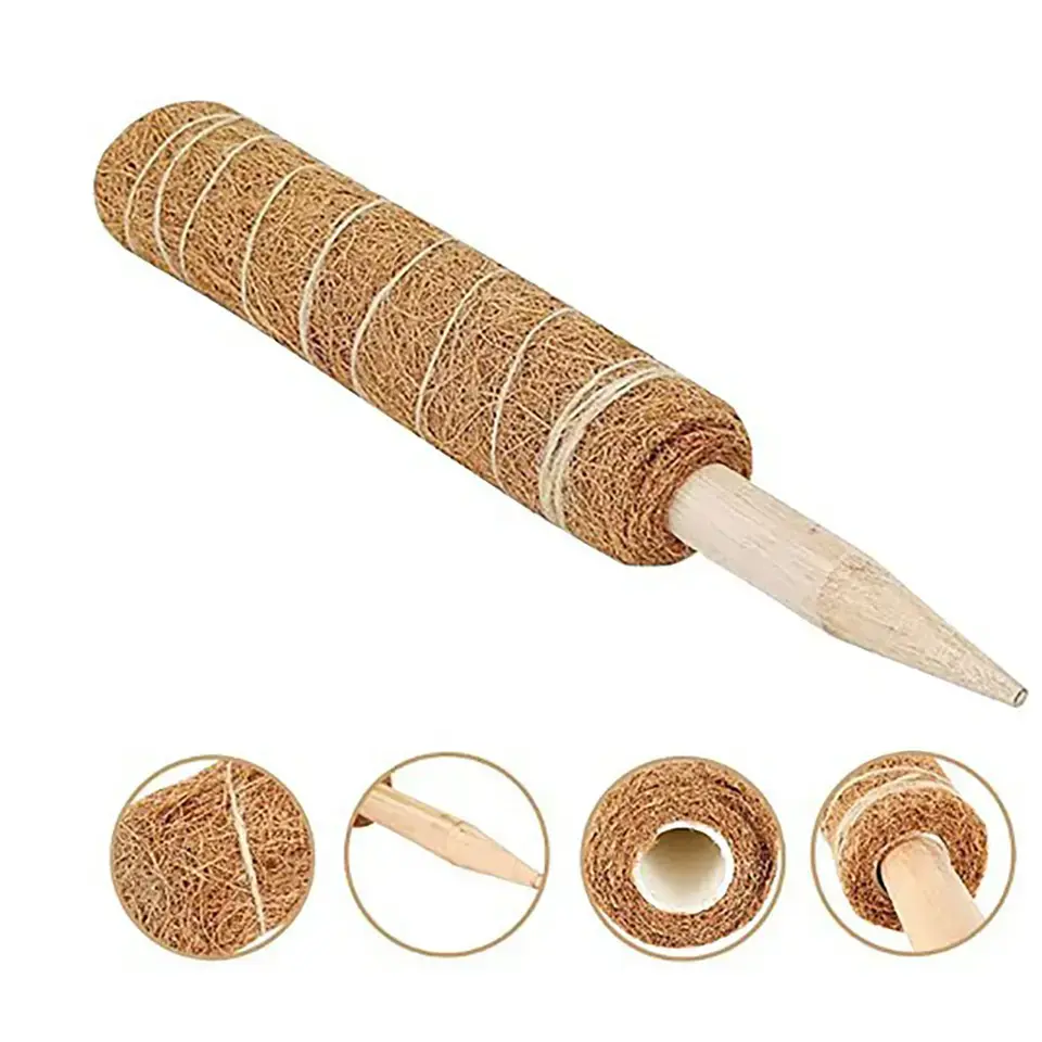 2-pack Garden Plant Support Stackable Climbing Thicken Coco Totem Stick Moss Pole Moss Stick Featured Image