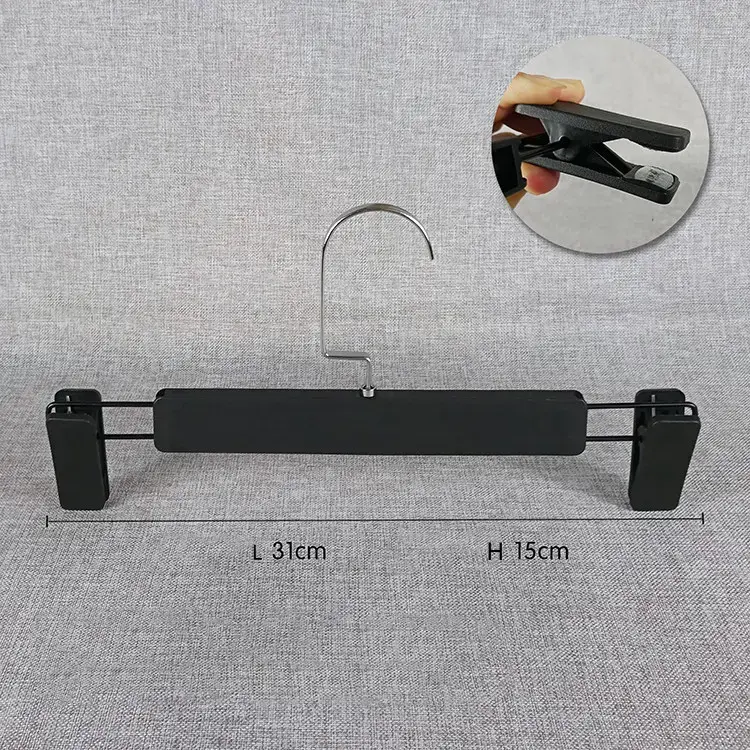 custom Friendly Plastic Adult Bottom Pants Hanger With Plastic Clips Plastic Pants Hangers For Clothes with clips