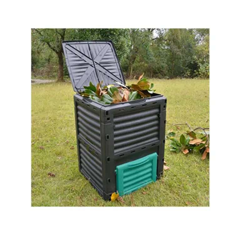 300L Outdoor Large Capacity Fertilizer Composter Plastic Garden Compost Bin