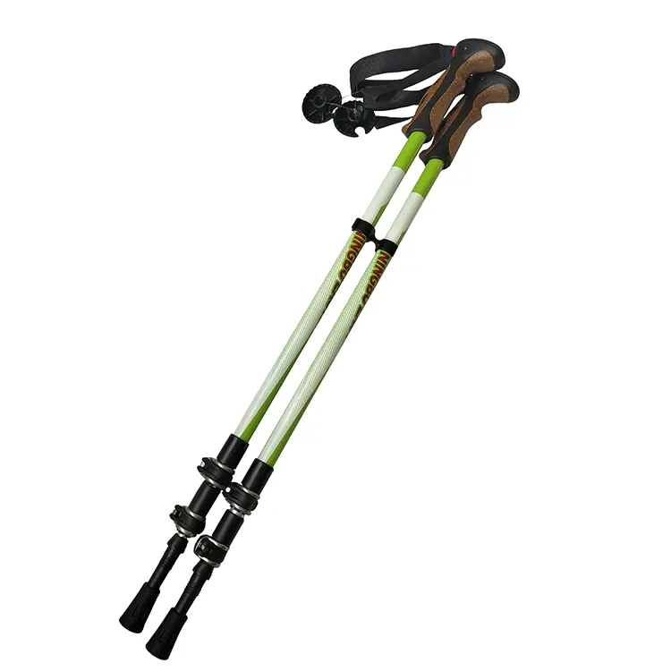 Custom 6061 aluminum hiking poles 3 sections hiking poles speed lock trekking pole telescope stick