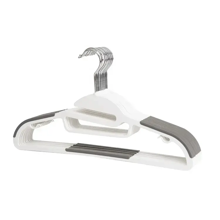 Fashion Plastic Hangers with Non-Slip Pads Space Saving Easy Slide Hangers