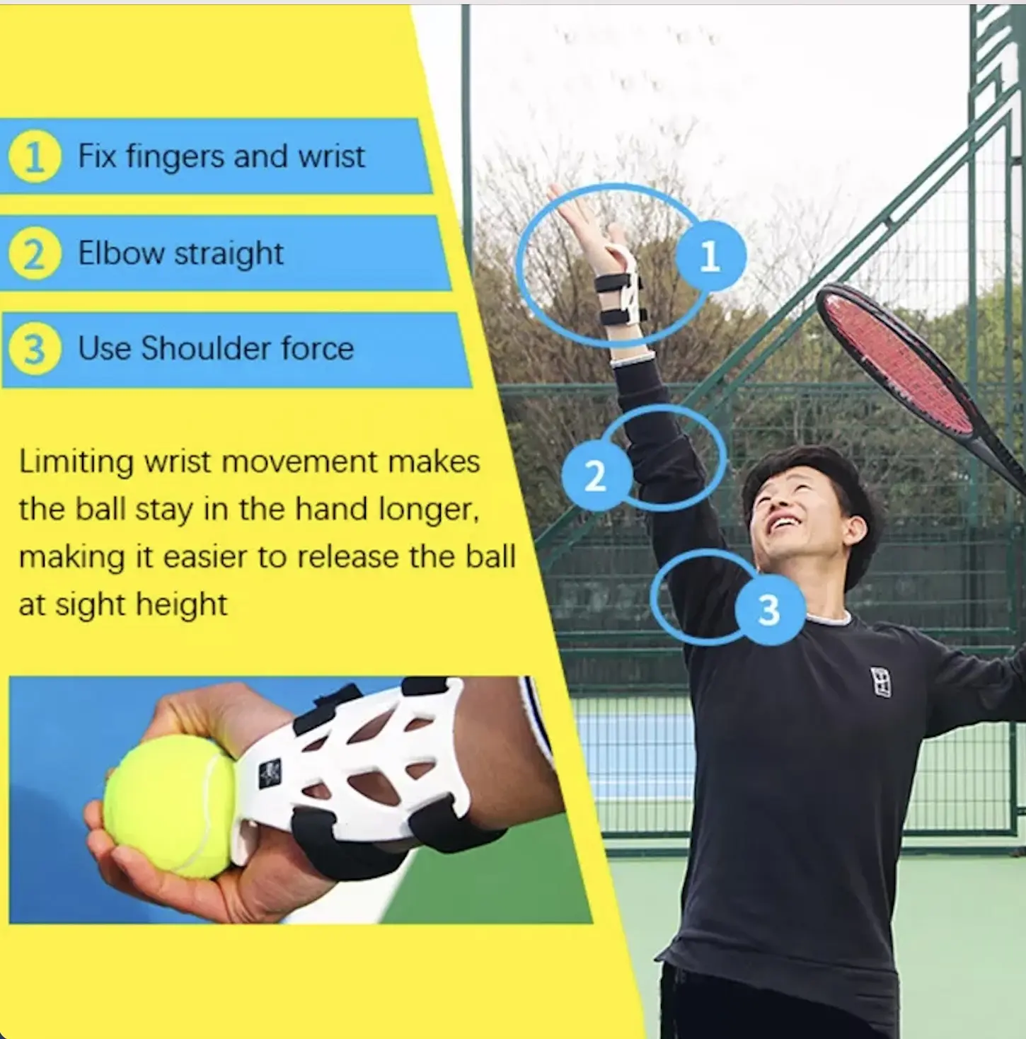 Toss Doctor Tennis Serve Trainer Correct Posture Tennis Training Machine Equipment Professional Tennis Trainer for Toss Solo