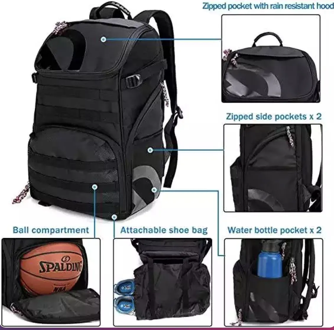 Soccer Backpack With Ball Compartment Outdoor Sports Backpack Gym Bag For Basketball