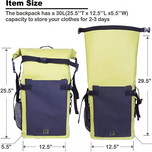 Men’s Laptop Drybag Backpack Rucksack Multifunction Waterproof Backpack Travel Hiking Backpacks Male for Hiking Camping Outgoing