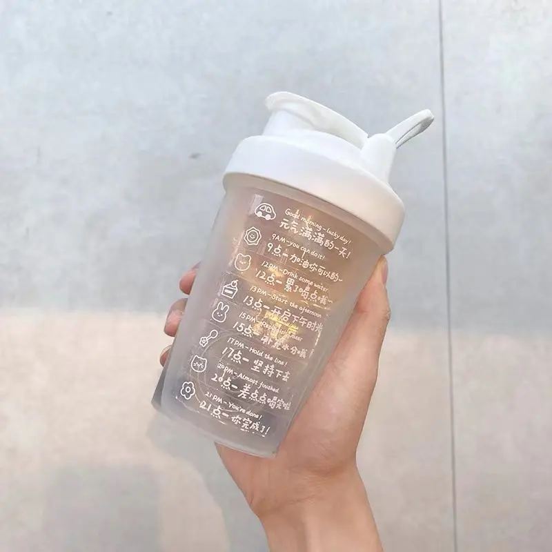 Outdoor fitness sports water cup protein powder shaker cup new fashion milkshake meal replacement cup plastic water cup