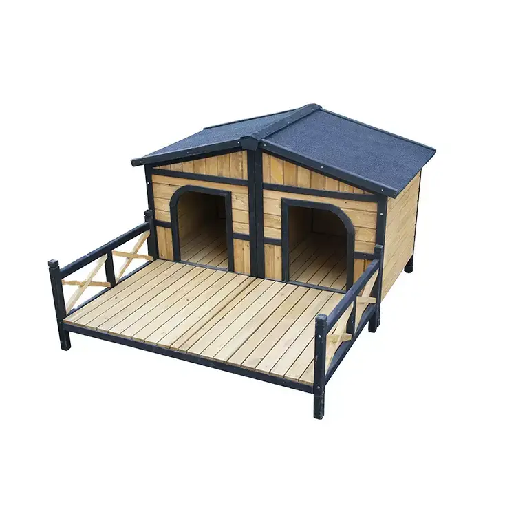 Large outdoor luxury pet house with balcony wooden dog cage Featured Image