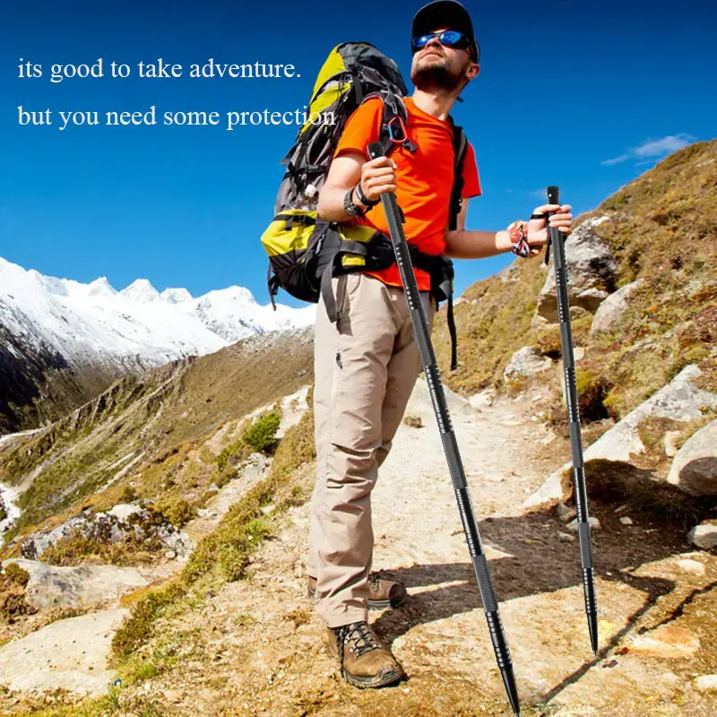 Amazon Hot Sale Ready to Ship 6 Bars Outdoor Use Multifunctional Trekking Pole/Alpenstocks