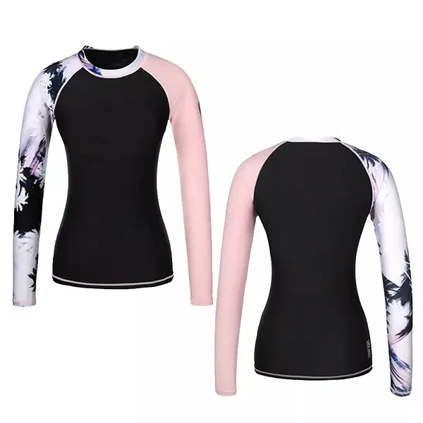 New Women’s Rash Protection Beach Long-Sleeve Surfing Swim Top Water Sports Gym Diving Suit Quick-Drying UPF50+ Featured Image
