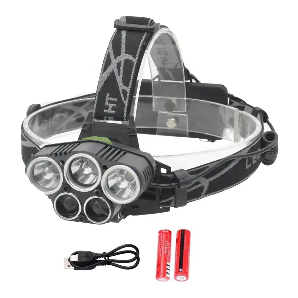 5LED outdoor waterproof USB charging headlight Featured Image