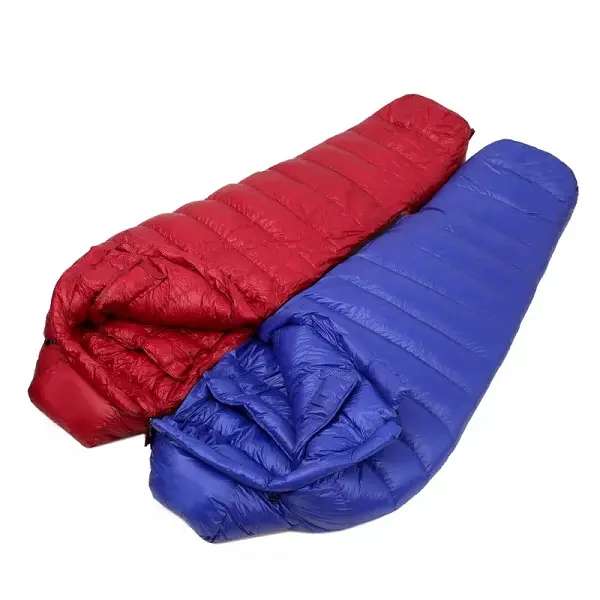 High Quality 4 Seasons Lightweight Portable Waterproof Camping White Goose Down Mummy Sleeping Bag with Compression Sack Featured Image