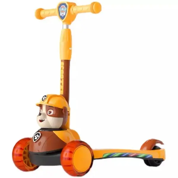 PU flash wheel music light folding function Children’s scooter PAW toys Featured Image