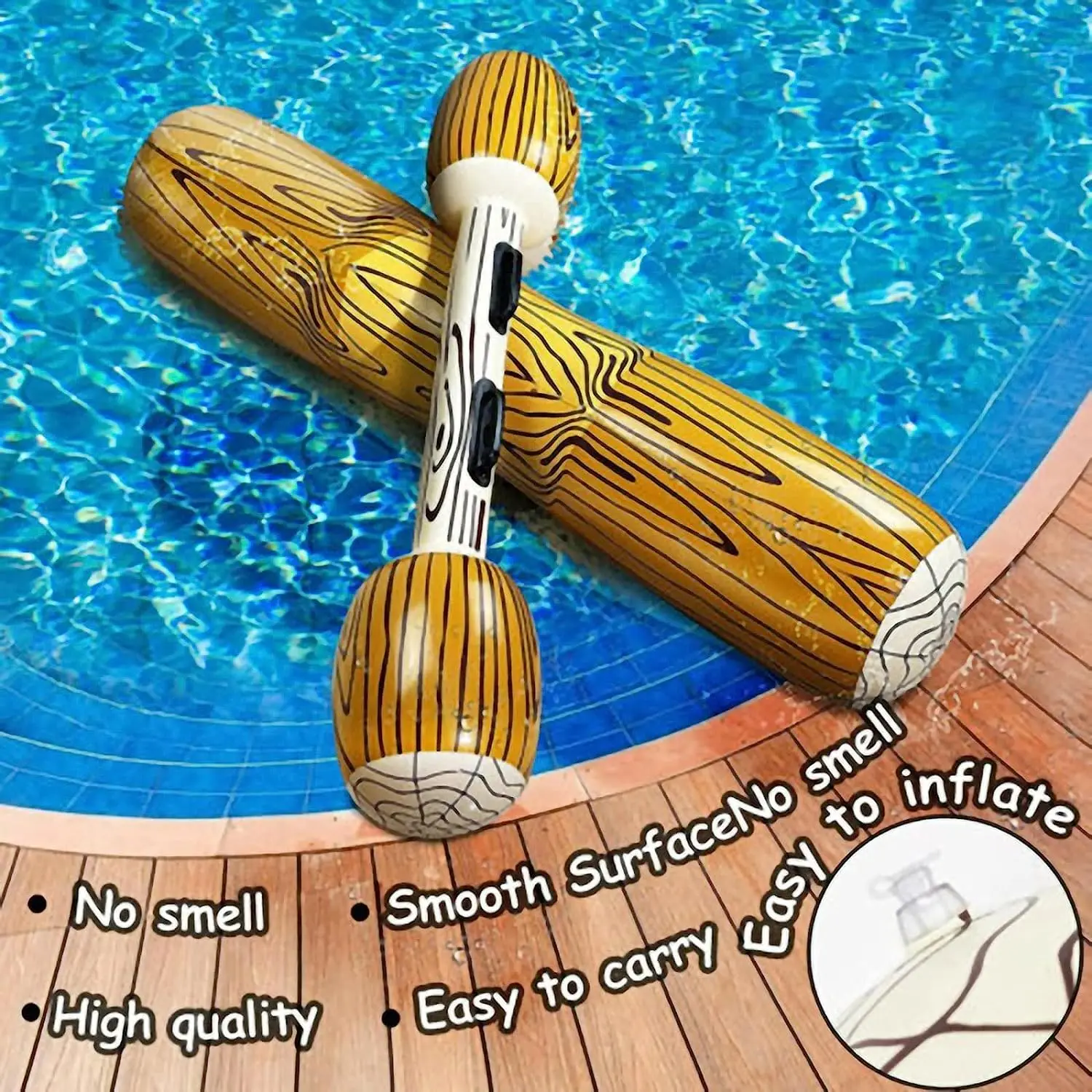 Pool Pontoon Boat Battle Log Drift, Inflatable Pool Pontoon Boat Row Toys