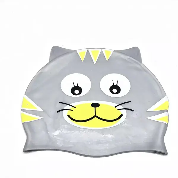 Children cartoon silicone swimming cap cat-shaped silicone swimming cap training special swimming cap spot Featured Image