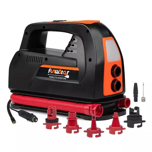 Wholesale OEM double action electric pump 12V 20PSI High Pressure SUP Air Pump Great for inflatable paddle board kayak boat tyre Featured Image