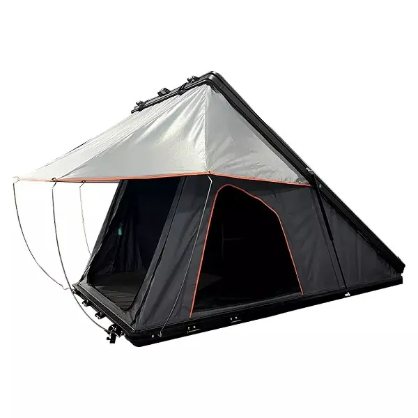 FOYA 2021 new arrivals roof tent top hard shell aluminium triangle roof top tent hard shell roof top tent for camping
