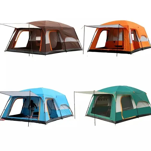 two room extra large outdoor camping tents 4 8 persons waterproof outdoor family luxury big camping tent