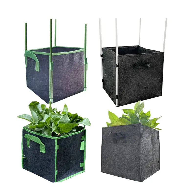 High Quality Eco-friendly Hydroponic Breathable Felt Grow Bags Square Fabric Pot Planting Vegetables and Flower Garden Supplies