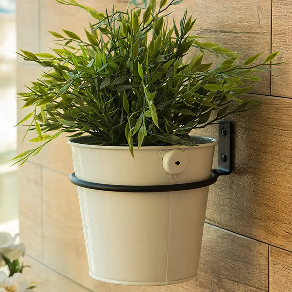 Park iron potted support ring simple wall-mounted metal flowerpot hook circular outdoor balcony garden flower rack Featured Image